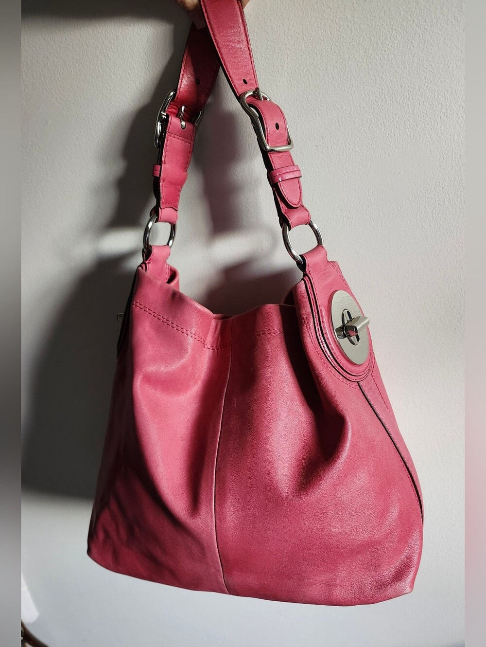 Coach Y2K Peyton Pink Turnlock Hobo Shoulder Bag